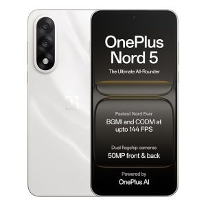 OnePlus Nord 5 5G (Marble Sands, 8GB RAM, 256GB Storage) - Certified Refurbished | Snapdragon 8s Gen 3 | 144FPS Pro Gaming